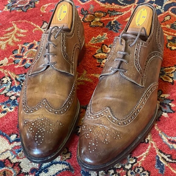 Scarpa Di Bianco, Italy\'s FINEST, Size 12D USED Brown Men\'s Gallo Wingtips main image 8